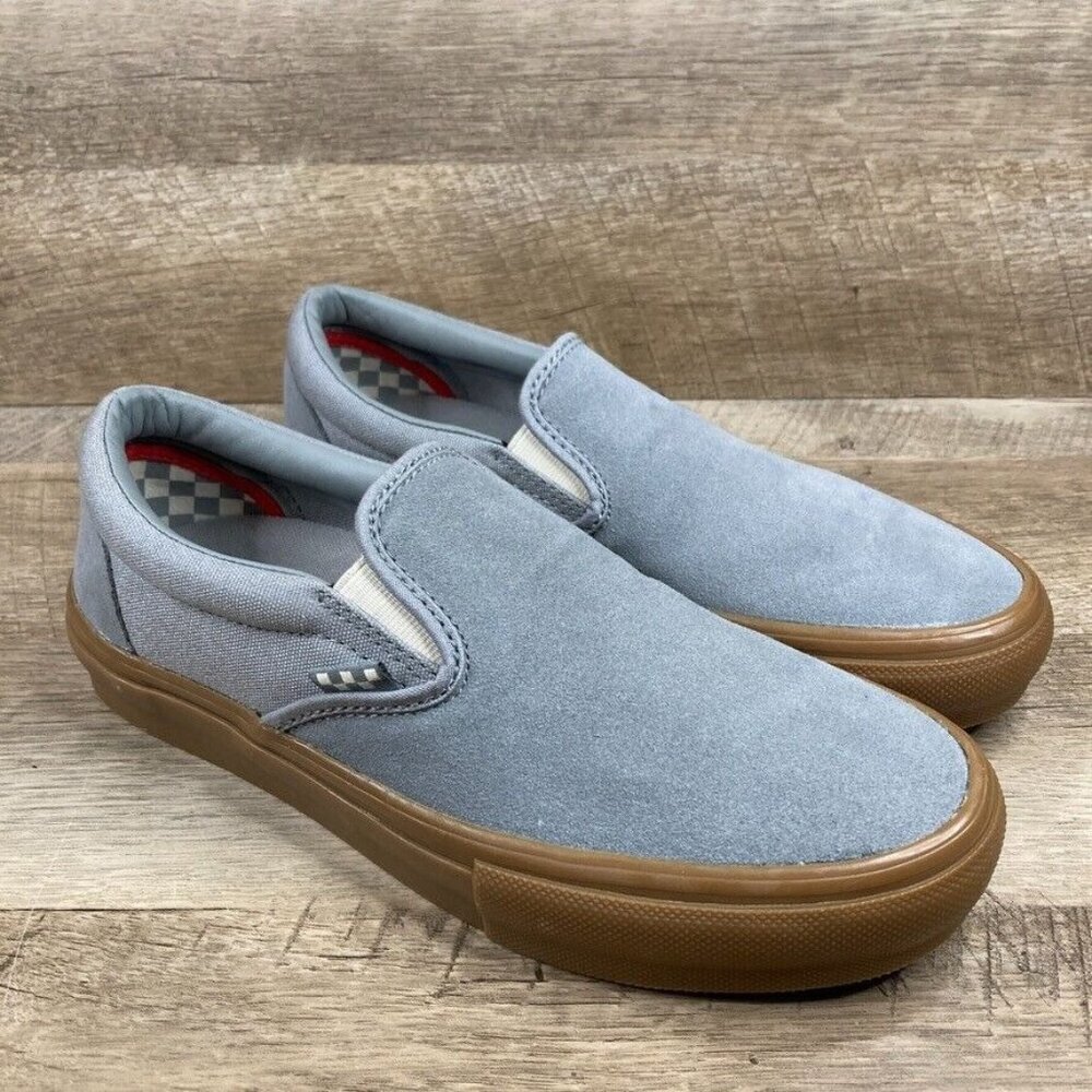 Vans Gray Slip-On Sneakers with Brown Sole